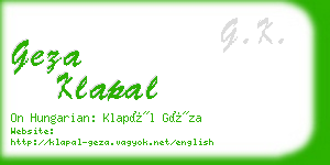 geza klapal business card